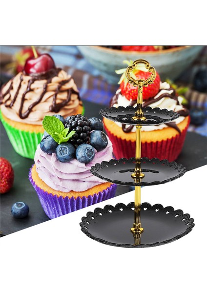 Katmanlı Plastik Kek Standı Tatlı Şeker Ekran Kulesi, Partiler Için Katmanlı Servis Tepsisi Çocuklar Doğum Günü Düğün 2 Adet (Yurt Dışından) modelleri
