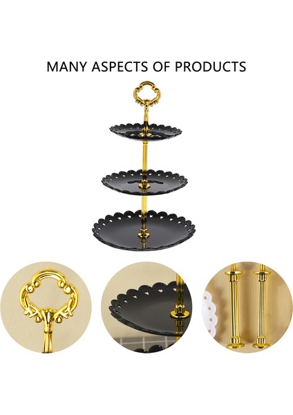 Katmanlı Plastik Kek Standı Tatlı Şeker Ekran Kulesi, Partiler Için Katmanlı Servis Tepsisi Çocuklar Doğum Günü Düğün 2 Adet (Yurt Dışından) fırsatları