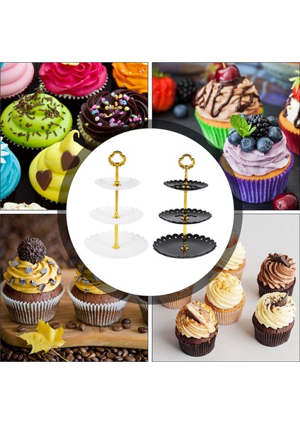 Katmanlı Plastik Kek Standı Tatlı Şeker Ekran Kulesi, Partiler Için Katmanlı Servis Tepsisi Çocuklar Doğum Günü Düğün 2 Adet (Yurt Dışından) indirimleri