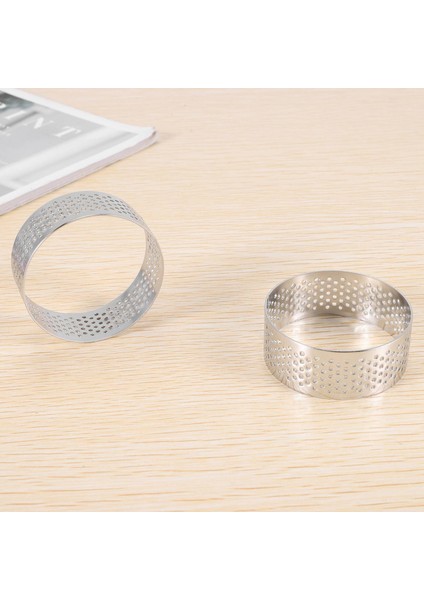 Paslanmaz Çelik Delikli Tart Yüzük, 5 Adet 5 cm Delikli Kek Mousse Yüzük, Pişirme Tatlı Yüzük Için Dıy Yuvarlak Tart Yüzükler, (Yurt Dışından) indirimleri