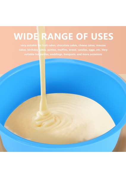 Silikon Mini Kek 4 Inç Yuvarlak Fırın Tepsisi Yapışmaz Silikon Pişirme Kalıbı Bakeware Tava Yeniden Kullanılabilir Mavi, 6'lı Set (Yurt Dışından) fırsatları