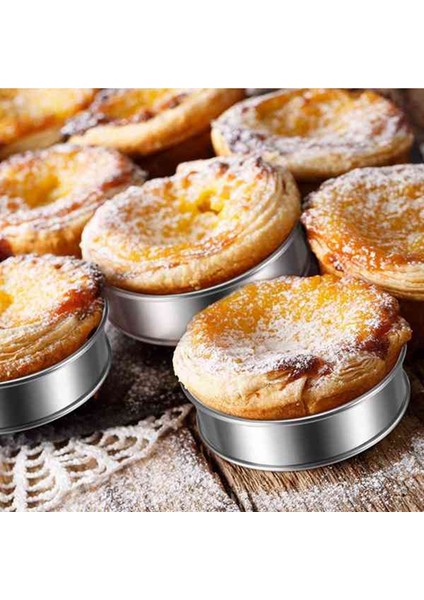 5 Parça Çift Haddelenmiş Tart Halkaları Yuvarlak Muffin Halkaları Crumpet Halkaları Dairesel Tart Halkaları Ev Restoran Pişirme Araçları Için (Yurt Dışından)