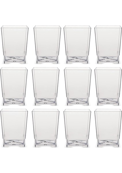 Plastik Kare Tatlı Bardakları Yeniden Kullanılabilir Tatlı Bardakları Çikolatalı Dondurma Pastasını Tutmak Için Kullanılan Şeffaf Tatlı Bardağı (Yurt Dışından)