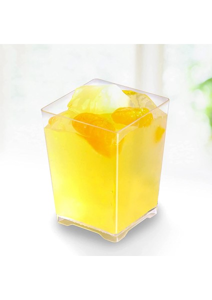 Plastik Kare Tatlı Bardakları Yeniden Kullanılabilir Tatlı Bardakları Çikolatalı Dondurma Pastasını Tutmak Için Kullanılan Şeffaf Tatlı Bardağı (Yurt Dışından) fiyatları