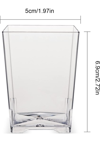 Plastik Kare Tatlı Bardakları Yeniden Kullanılabilir Tatlı Bardakları Çikolatalı Dondurma Pastasını Tutmak Için Kullanılan Şeffaf Tatlı Bardağı (Yurt Dışından) modelleri