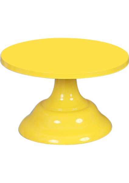 Metal Demir Kek Standı Yuvarlak Kaide Tatlı Tutucu Cupcake Vitrin Doğum Günü Düğün Partisi Için Bakeware (Sarı S) (Yurt Dışından)