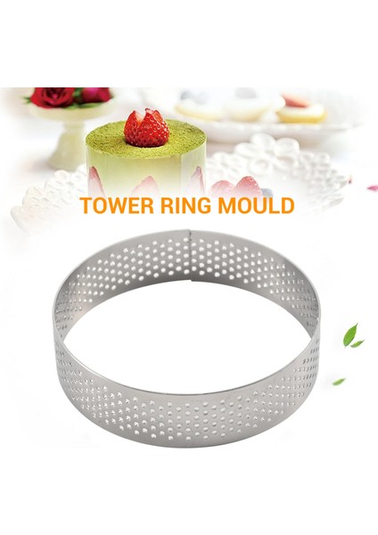 Adet Dairesel Gözenekli Tart Halkası Alt Kule Pasta Kek Kalıbı Pişirme Araçları Isıya Dayanıklı Delikli Kek Mus Halkası, 8 cm (Yurt Dışından) fiyatları