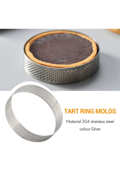 Adet Dairesel Gözenekli Tart Halkası Alt Kule Pasta Kek Kalıbı Pişirme Araçları Isıya Dayanıklı Delikli Kek Mus Halkası, 8 cm (Yurt Dışından) modelleri