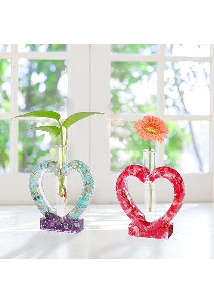 Hidroponik, Çiçek Tutucu, Ev Ofis Dekoru, Sevgililer Günü Hediyesi Için 3 Test Tüpü ile Kalp Şekilli Epoksi Reçine Kalıpları (Yurt Dışından) modelleri