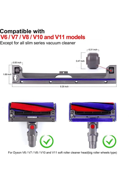 Dyson V6 V7 V8 V10 V11 Yumuşak Silindir Elektrikli Süpürge Kafa Taban Plakası Için Alt Taban Parçası Makaralı Tekerlekler Değiştirme (Yurt Dışından) indirimleri