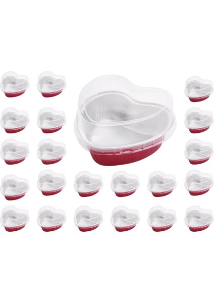 100 Adet Sevgililer Kırmızı Kalp Şeklinde Kek Tava Kek Kapaklı Bardak Tek Kullanımlık Kek Kapları Turta Pişirme Tavaları Kapları (Yurt Dışından) fiyatları