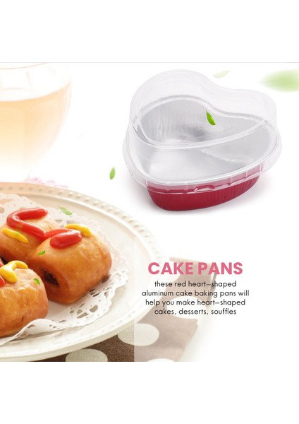 100 Adet Sevgililer Kırmızı Kalp Şeklinde Kek Tava Kek Kapaklı Bardak Tek Kullanımlık Kek Kapları Turta Pişirme Tavaları Kapları (Yurt Dışından) indirimleri