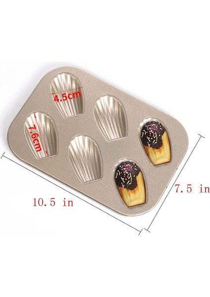 2'li Paket Madeleine Kalıp Kek Tavası, Yapışmaz Ağır Hizmet Kabuğu Madeline Fırında Pişirme Için Bakeware (Altın) (Yurt Dışından)