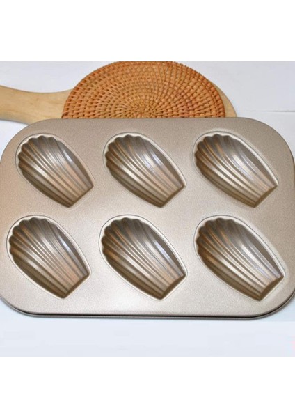 2'li Paket Madeleine Kalıp Kek Tavası, Yapışmaz Ağır Hizmet Kabuğu Madeline Fırında Pişirme Için Bakeware (Altın) (Yurt Dışından)