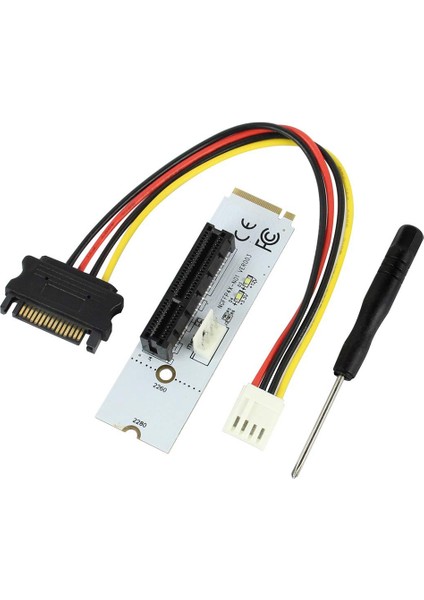 Adet Ngff M.2 - Pcı-E 4x Yükseltici Kart M2 Anahtar M - Pcıe X4 Adaptörü ile Sata Güç Kablosu M2 Yükseltici Kart Desteği 2260 2280 (Yurt Dışından)