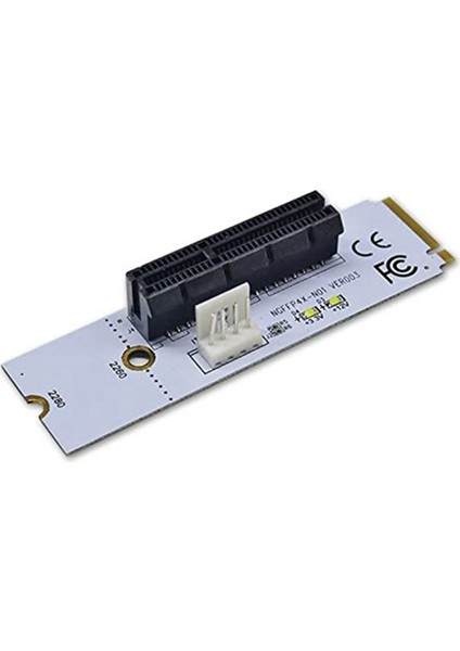 Adet Ngff M.2 - Pcı-E 4x Yükseltici Kart M2 Anahtar M - Pcıe X4 Adaptörü ile Sata Güç Kablosu M2 Yükseltici Kart Desteği 2260 2280 (Yurt Dışından)