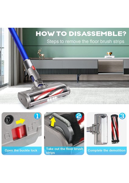 Dyson V6, V6 Absolute, V6 Animal Fluffy, V6 Trigger, V6 Motorlu Zemin Serisi Elektrikli Süpürge Için Elektrikli Süpürge Kafası (Yurt Dışından)