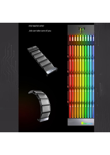 Jonsbo Psu Uzatma Kablosu Rgb Kanal Kapağı Gökkuşağı Köprüsü 24PIN Atx Kablosu Mod Senfoni Hattı, 5 V Gökkuşağı Rgb M/b Sync (Yurt Dışından)
