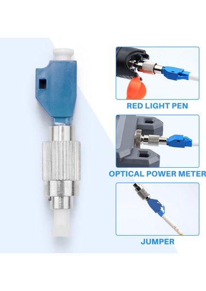 1 Adet Görsel Hata Bulucu Adaptörü, Hibrit Fiber Optik Konnektör Adaptörü, Tek Modlu 9/125UM Fc Erkek - Lc Dişi Adaptör (Yurt Dışından)