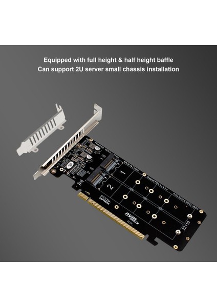 Pcıe X16 - M.2 M-Key Nvmex4 SSD 2u Sunucu Yükseltme Kartı Çift Taraflı 4-Disk Nvme Raıd PCI-EX16 Bölünmüş Kart (Yurt Dışından)