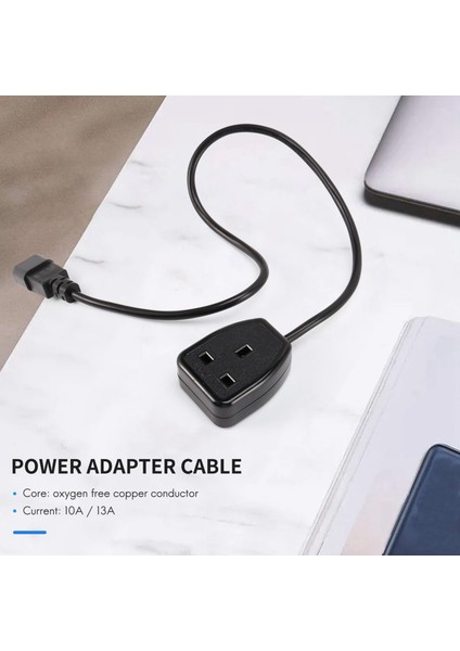 IEC320 C14 Ingiltere BS1363A Çıkış Soketi, Iec C14 Erkek Fiş Ingiltere 3pin Dişi Soket Pdu Ups Için Güç Adaptörü Kablosu (0.6 M) (Yurt Dışından)