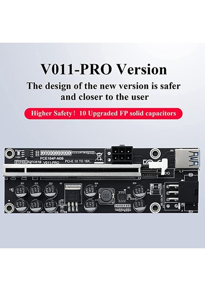 Paket V011 Pro Pcı-E 1x Ila 16X Usb3.0 60CM Grafik Yükseltici Kartı, Bitcoin Gpu Madenciliği Için 10 Katı Kapasitörlü (Yurt Dışından) fiyatları
