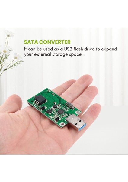 Msata Adaptörü, Msata - USB 3.0 Adaptörü, USB Msata SSD Okuyucu, Sata Dönüştürücü Taşınabilir Flash Sürücü Harici Sabit Sürücü (Yurt Dışından)