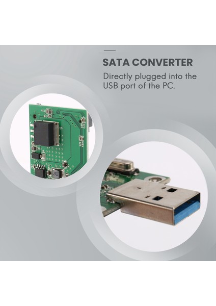 Msata Adaptörü, Msata - USB 3.0 Adaptörü, USB Msata SSD Okuyucu, Sata Dönüştürücü Taşınabilir Flash Sürücü Harici Sabit Sürücü (Yurt Dışından)