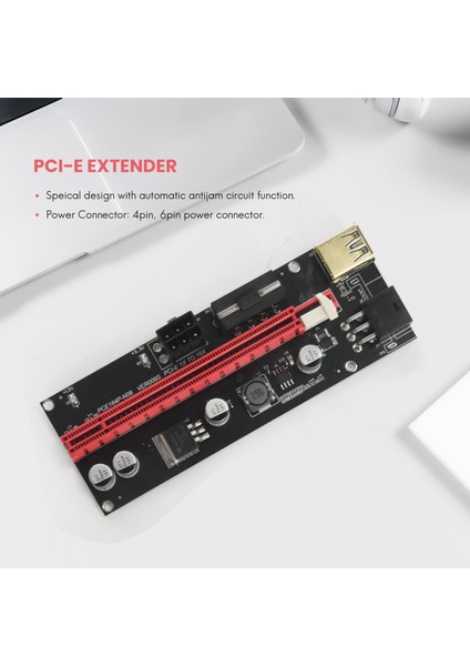 6 Adet VER009 USB 3.0 Pcı-E Yükseltici Ver 009S Express 1x Ila 16X Genişletici Yükseltici Adaptör Kartı Sata 15PIN Ila 6 Pin Güç Kablosu (Yurt Dışından)
