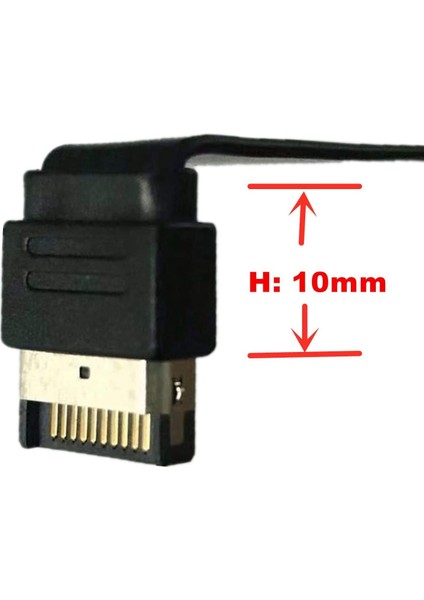 USB 3.1 Type C Ön Panel Başlık Uzatma Kablosu, Type E - USB 3.1 Type C Kablo, Dahili Adaptör Kablosu, PANELLI(50CM) (Yurt Dışından)