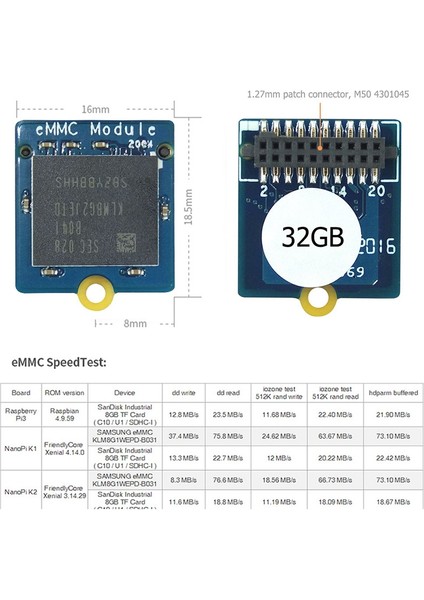 NANOPI/PC/RK3399 Geliştirme Kartı Için Micro-Sd Turn Emmc Adaptörü T2 ile Emmc Modülü 16GB (Yurt Dışından)