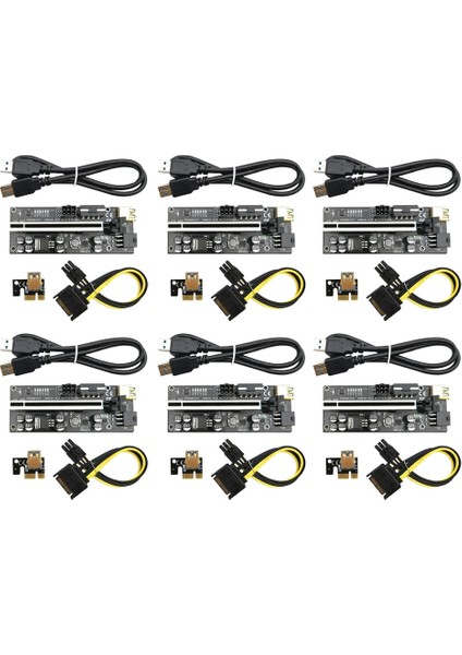 VER010S Plus Pcı-E 1x Ila 16X Yükseltici Kart Uzatma Kablosu USB 3.0 Yüksek Hızlı Grafik Kartı 8 Katı Kapasitörler Siyah (Yurt Dışından)