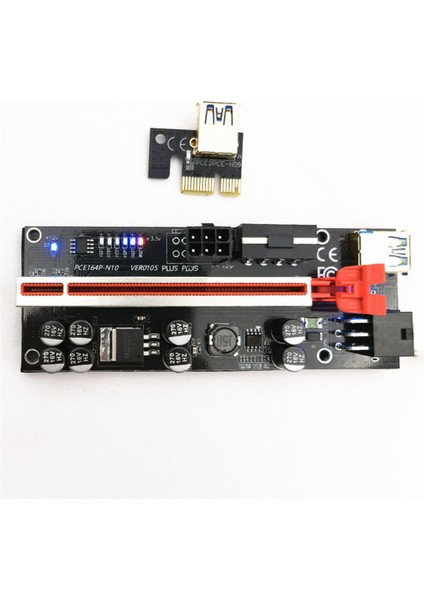 VER010S Plus Pcı-E 1x Ila 16X Yükseltici Kart Uzatma Kablosu USB 3.0 Yüksek Hızlı Grafik Kartı 8 Katı Kapasitörler Siyah (Yurt Dışından)