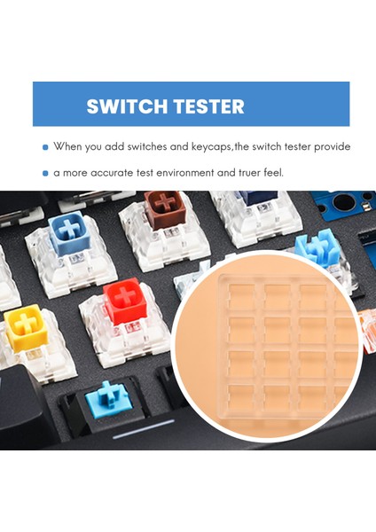 24 Anahtar Akrilik Anahtar Test Cihazı Kiraz Mx Anahtarları Gateron Zealio Kailh Kutusu Anahtarları Mil 24 Eksen (4x6) (Yurt Dışından)