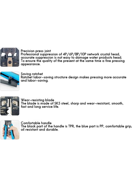 RJ45 Ağ Crimper 10P 8p 6p 4p Sıkma Araçları RJ45 RJ11 RJ12 RJ50 Konnektör Ethernet Kablosu Için Striptizci (Yurt Dışından) modelleri