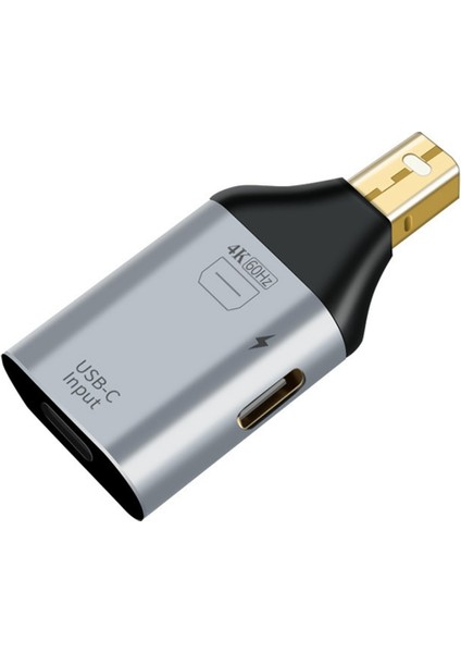 USB C Adaptörü Type-C Dişi - HDMI Uyumlu Dp Minidp Erkek Adaptör Hd Video 4K@60Hz (Mını Dp Uyumlu Arayüz) (Yurt Dışından)