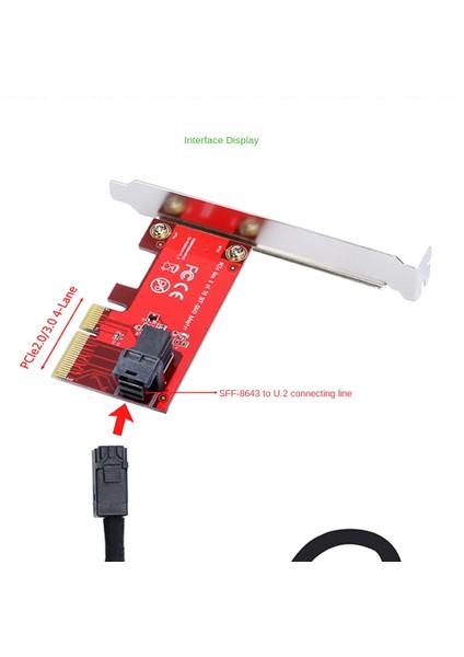 Pcıe - U.2 Adaptör Kartı SFF-8643 Gen 3 /4 - Madencilik Için Mini-Sas (SFF-8643) - 8639 U.2 Kablosu ile SSD Için Şerit Kartı (Yurt Dışından)