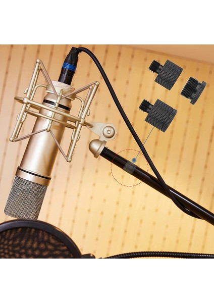 Mikrofon Standı Mic Bom Kolu Seti, Mic Konu Adaptörleri-5/8 Dişi - 3/8 Erkek ve 5/8 Dişi - 1/4 Erkek Vb. (Yurt Dışından)