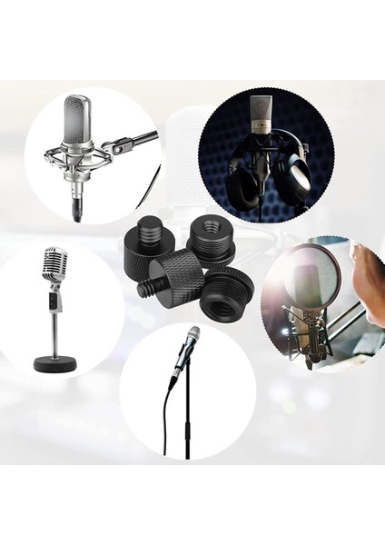 Mikrofon Standı Mic Bom Kolu Seti, Mic Konu Adaptörleri-5/8 Dişi - 3/8 Erkek ve 5/8 Dişi - 1/4 Erkek Vb. (Yurt Dışından)