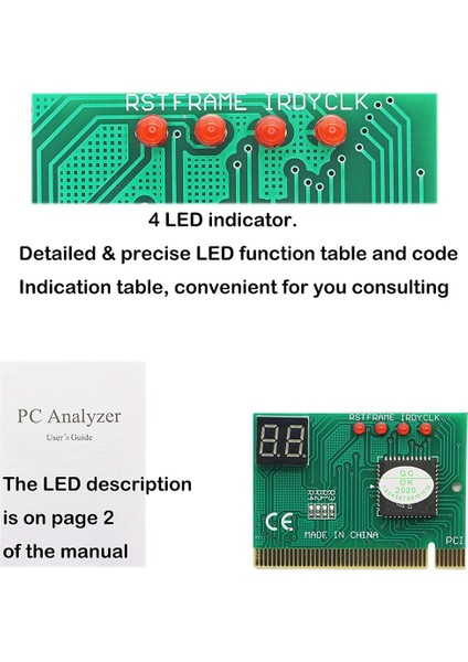 2 Haneli Pc Bilgisayar Anakart Hata Ayıklama Kartpostal Analizörü Masaüstü Pc Için Pcı Anakart Test Teşhis Ekranı (Yurt Dışından)