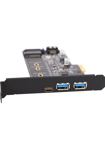 Çift USB 3.0 ve Type-C M.2 Pcıe Adaptörü M2 SSD Sata B Anahtarı Pcı-E 3.0 Dönüştürücü Yükseltici Kartı 2280 2260 2242 2230 Ngff (Yurt Dışından)