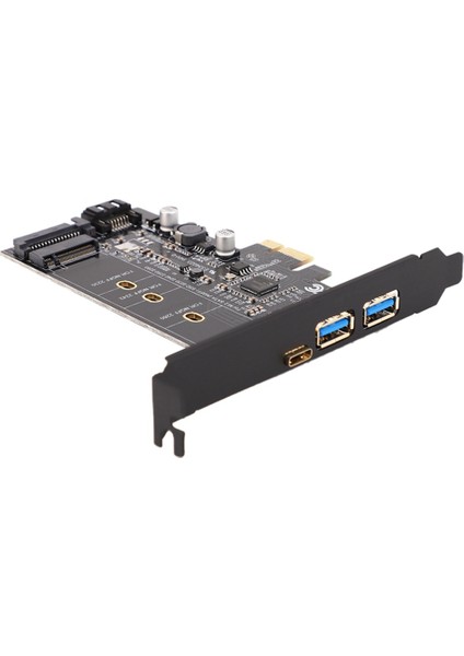 Çift USB 3.0 ve Type-C M.2 Pcıe Adaptörü M2 SSD Sata B Anahtarı Pcı-E 3.0 Dönüştürücü Yükseltici Kartı 2280 2260 2242 2230 Ngff (Yurt Dışından)