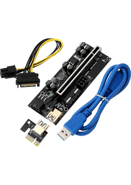 Adet VER009S Plus Gelişmiş Sürüm Pcı-E 1x Ila 16X Usb3.0 Grafik Yükseltici Kartı, Btc Madenciliği Için 8 Katı Kapasitörlü (Yurt Dışından)