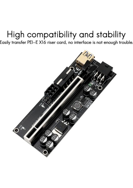 Adet VER009S Plus Gelişmiş Sürüm Pcı-E 1x Ila 16X Usb3.0 Grafik Yükseltici Kartı, Btc Madenciliği Için 8 Katı Kapasitörlü (Yurt Dışından)