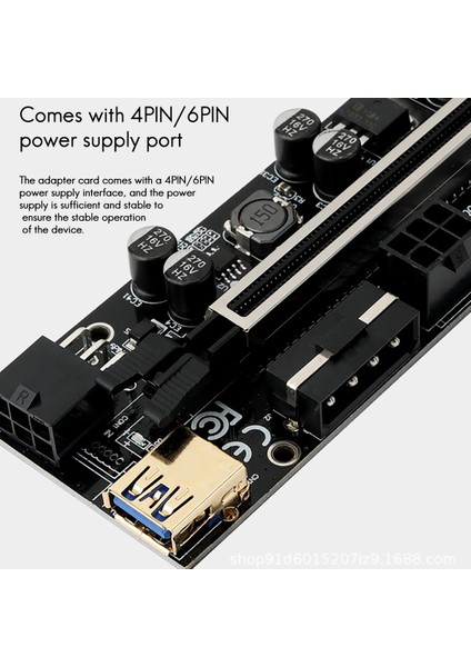 Adet VER009S Plus Gelişmiş Sürüm Pcı-E 1x Ila 16X Usb3.0 Grafik Yükseltici Kartı, Btc Madenciliği Için 8 Katı Kapasitörlü (Yurt Dışından)
