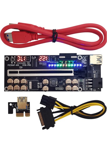 VER018 Pro Pcı-E Yükseltme Kartı Pcı-E 1x Ila 16X Usb3.0 60CM Grafik Yükseltme Kartı, Madencilik Için 12 Katı Kapasitörlü, Siyah (Yurt Dışından)