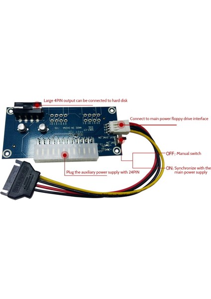 Çift Güç Başlatma Adaptör Kartı Çok Güçlü Senkron Başlatıcı 24PIN Güç Senkronizasyon Kablosu Güç Başlatma Kartı (Yurt Dışından)
