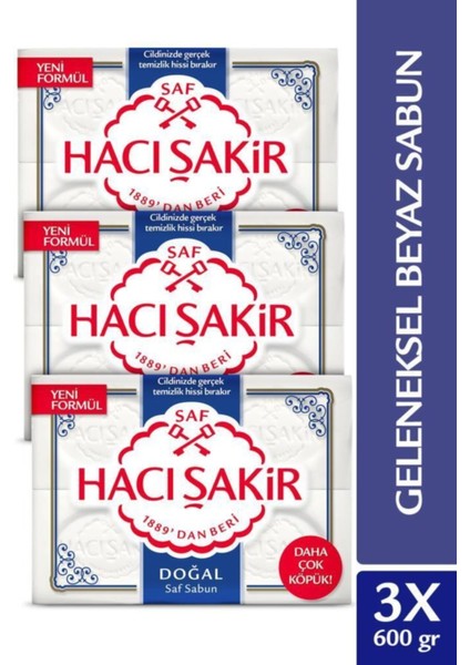 Doğal Saf Geleneksel Beyaz Sabun 4X150 gr x 3 Adet