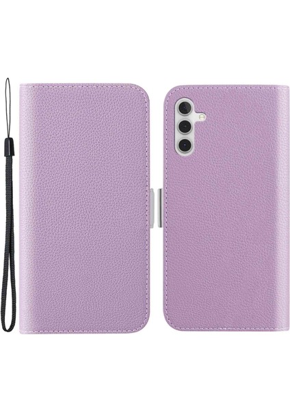 Samsung Galaxy A14 için 5G Candy PU Deri Litchi Doku Tam Koruma Cüzdan Kapağı Telefon Kılıfı (Yurt Dışından)