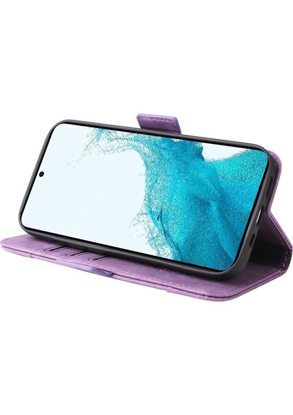 Samsung Galaxy S23 PU Deri Cüzdan Baskılı Dikiş Hattı Tam Koruma Cep u Kapağı Telefon Kılıfı (Yurt Dışından) modelleri